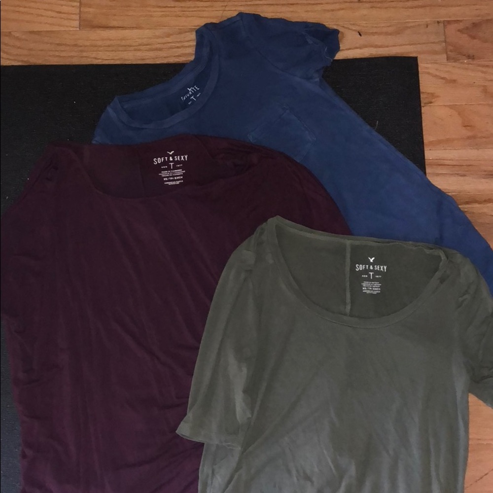 set of 3 american eagle tees